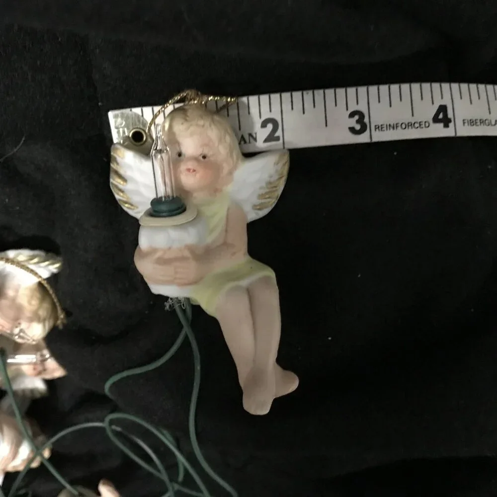 Ceramic Angel Cherrub String Lights 10 Count